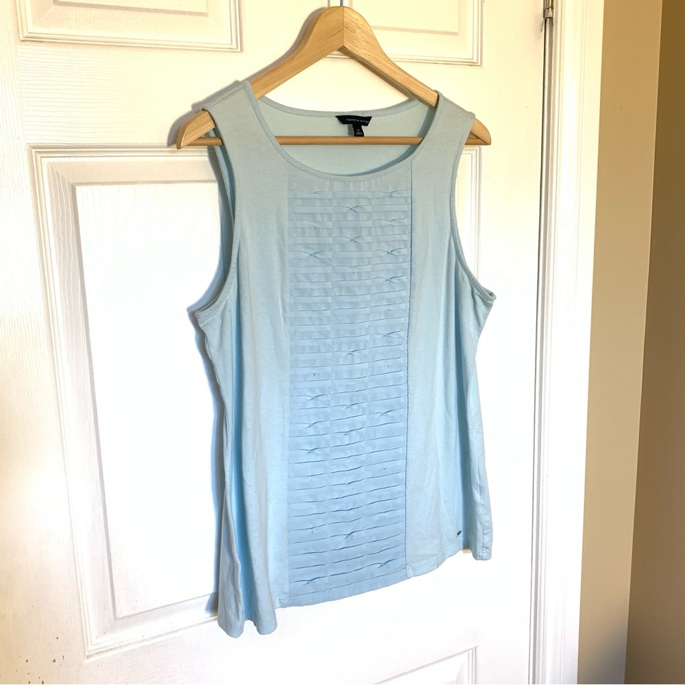 Tommy Hilfiger Textured Tank Top Sky Blue Sleeveless Knit Women’s Large